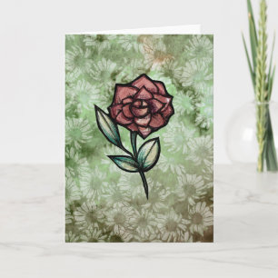 Cartão Arte de jardinagem de Rosa Vermelha rosas jardim f