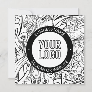 Cartão Arte de Linha Moderna & Seu Logotipo com Texto Edi