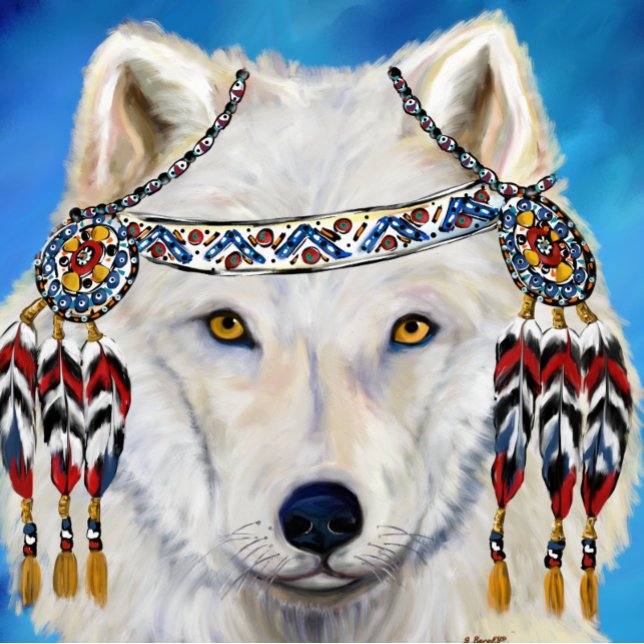 Cartão Arte de Lobo (Criador carregado)