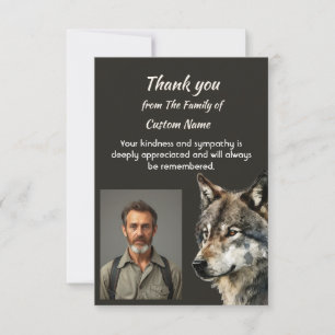 Cartão Arte de Lobo Aquarela de Agradecimento Simpatia