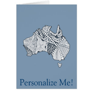 Cartão Arte de Mapa Australiana