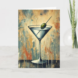 Cartão Arte de Martini em Mídia Mista do Meio do Século