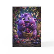 Arte de Monstro Fofo Bandido de Frutas Fantasia Fl