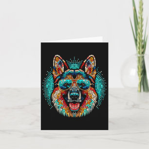 Cartão Arte de mosaico de cachorro pastor alemão legal es