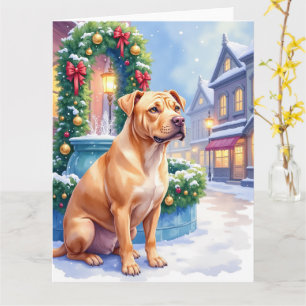 Cartão Arte de Natal da Fonte da Cidade Chinesa Shar-Pei