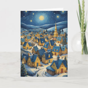 Cartão Arte de Natal para a Noite Estelar Personalizável