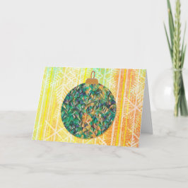 Cartão Arte de Ornamento de Férias de Natal Brilhante e R