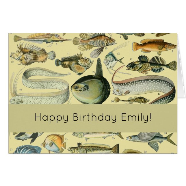 Cartão Arte De Pesca Científica Para Peixes Vintage (Frente Horizontal)