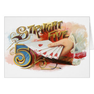 Cartão Arte de rótulo de charuto vintage Straight Flush c