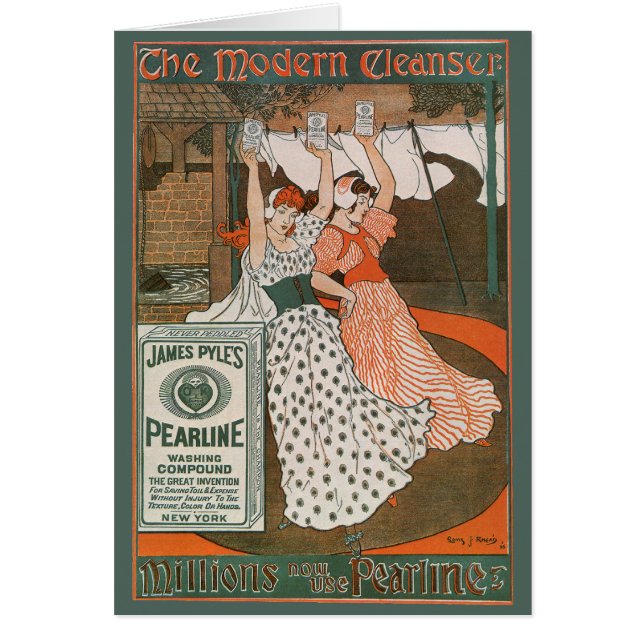 Cartão Arte de rótulo de produto antigo Pearline Modern C (Frente)