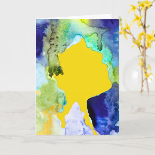 Cartão Arte de silhueta em aquarela abstrata