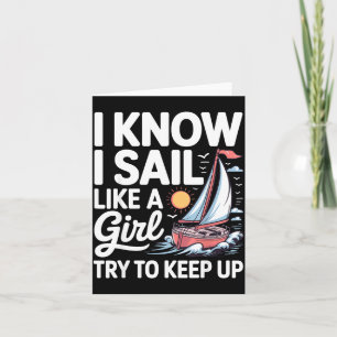 Cartão Arte de Vela Para Mulheres Meninas Marinheira Aman