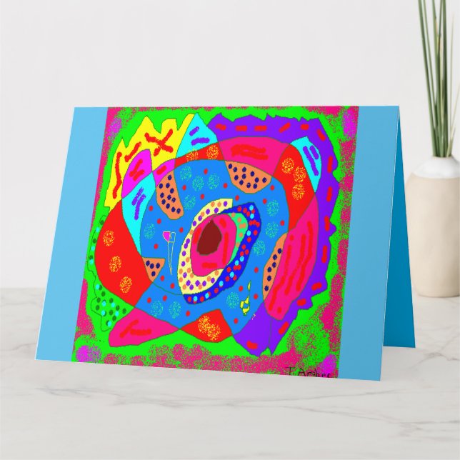 Cartão Arte decor aniversariante design mestiços (Frente)