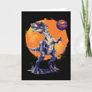 Cartão Arte Desenho Dinossauro T-rex Amante de Dinossauro