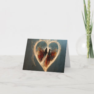 Cartão Arte Digital Coração de Amor Steampunk