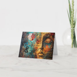 Cartão Arte Digital de Partitura Musical Abstrata