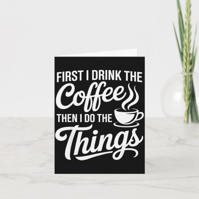 Cartão Arte do Café para Homens Mulheres Bebedor de Cappu (Frente)