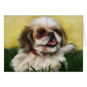 Cartão Arte do cão de Shih Tzu - Sophie