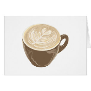 Cartão arte do coração do café