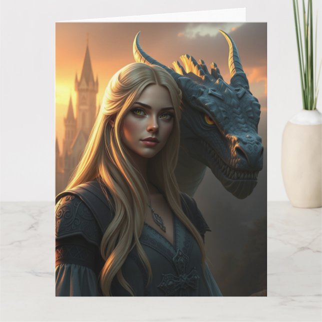 Cartão Arte do Dragão Místico (Frente)