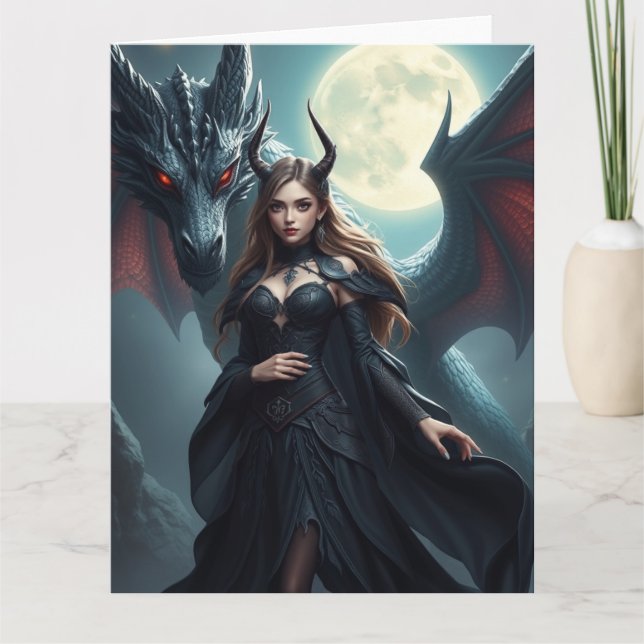 Cartão Arte do Dragão Místico (Frente)