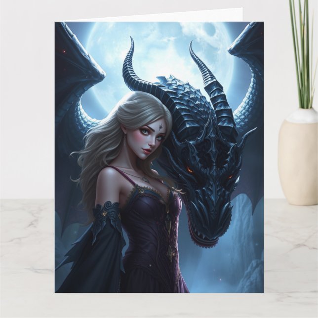 Cartão Arte do Dragão Místico (Frente)