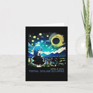 Cartão Arte do estilo anime Solar Eclipse 2024