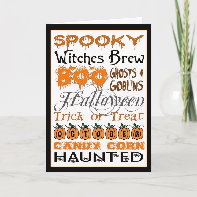 Cartão Arte do metrô do Halloween (Frente)