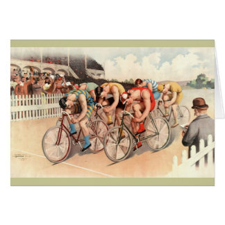 Cartão Arte do poster da raça de bicicleta do vintage