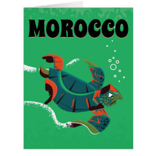 Cartão Arte do poster das viagens vintage de Marrocos
