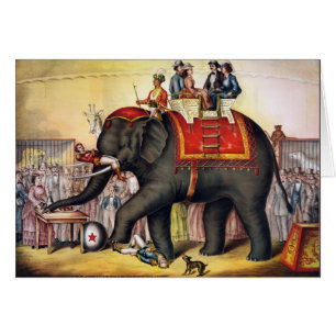 Cartão Arte do poster do circo do vintage - executando o
