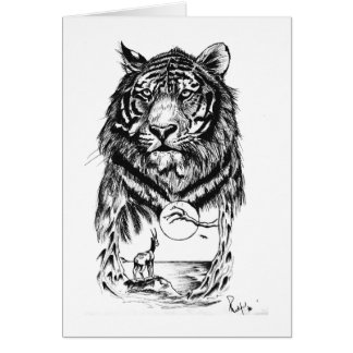 Cartão Arte do tigre do tatuagem