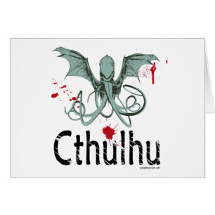Cartão Arte do vetor do horror de Cthulhu