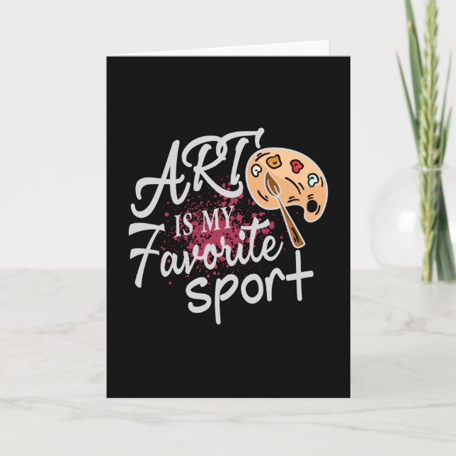 Cartão Arte É O Meu Esportes Favorito, Lixo Vermelho (Frente)