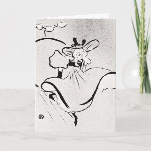Cartão Arte em Preto e Branco Jane Avril por Toulouse Lau