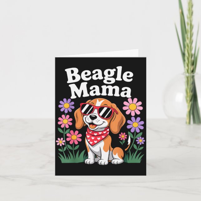 Cartão Arte engraçada de Beagle para mulheres meninas mãe (Frente)