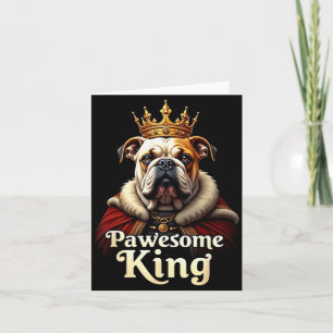 Cartão Arte engraçada de cachorro do Rei Bulldog Inglês P