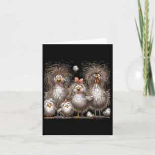 Cartão Arte Engraçada de Frango Colorida Eagerlys