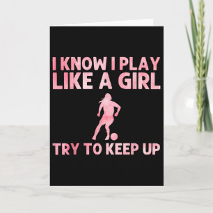 Cartão Arte engraçada de futebol para mulheres, jogadoras