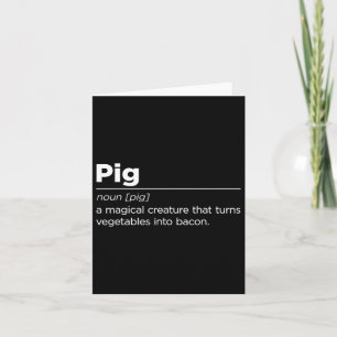 Cartão Arte Engraçada De Porco Bacon Para Homens Churrasc