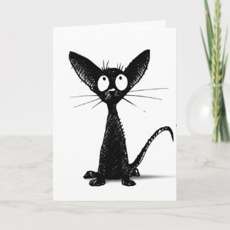 Cartão Arte engraçada personalizada de gato oriental pret