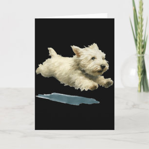 Cartão Arte engraçado de cachorro correndo Impressão de a