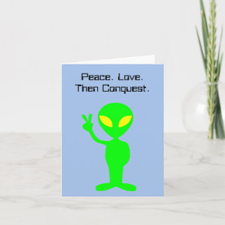 Cartão Arte Extraterrestre de Cartoon Sci-Fi, Alienígena