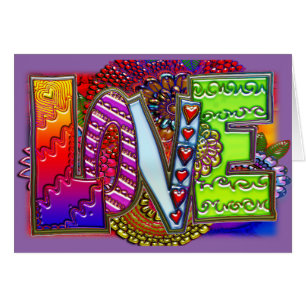 Cartão Arte floral abstrata do amor