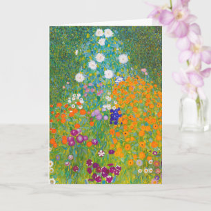 Cartão Arte Floral de Jardim de Cottage Vintage de Gustav