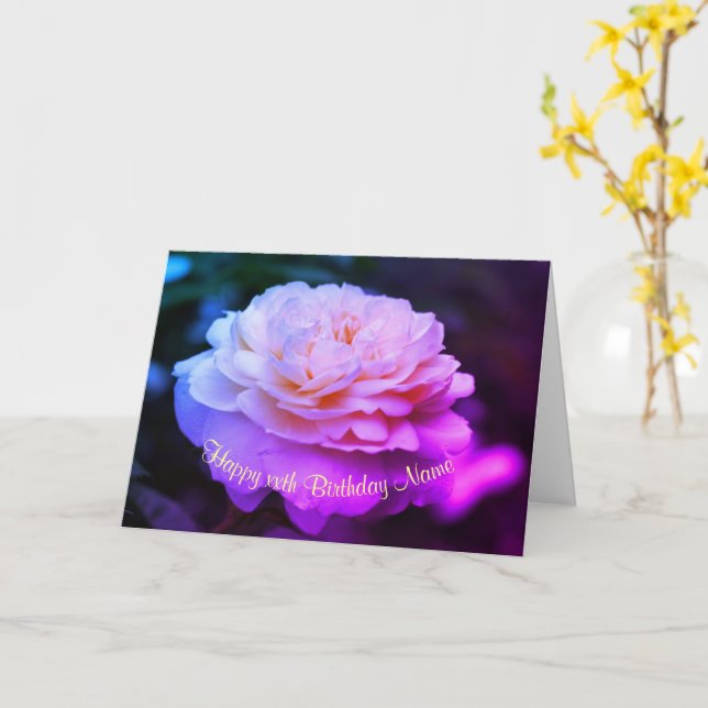 Cartão Arte Floral de Rosa Amarela Personalizada Aniversá (Flor Amarela)