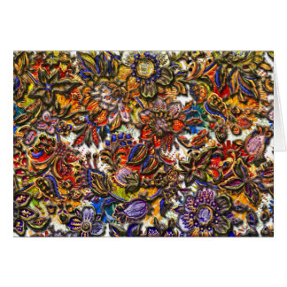 Cartão Arte floral do teste padrão de Digitas