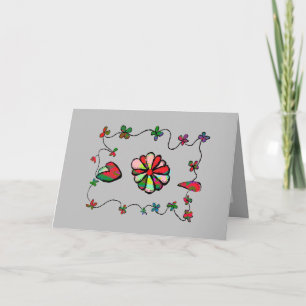 Cartão Arte Floral Folclórica