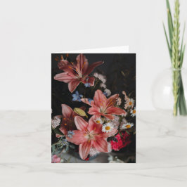 Cartão Arte floral fotográfica sombria e pictórica
