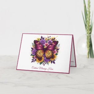 Cartão Arte Floral Luxuosa da Elegante Borboleta Personal